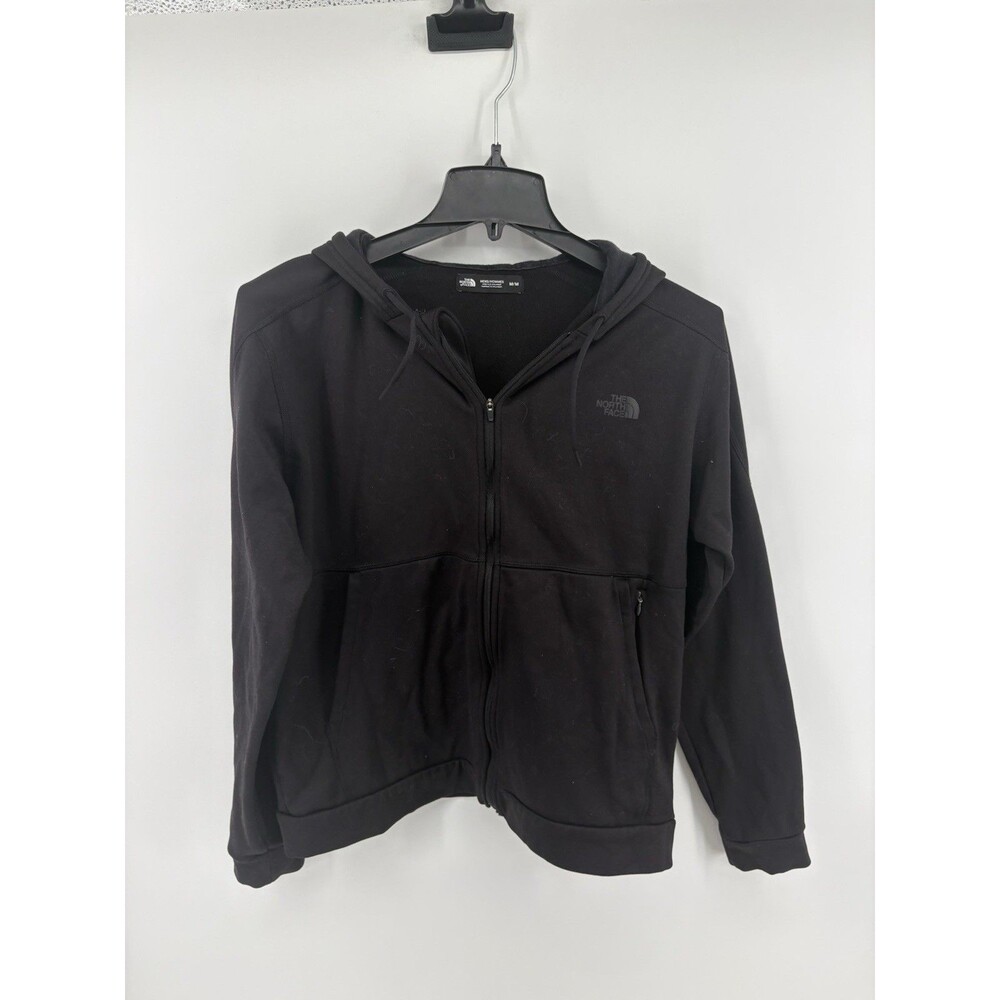 The North Face Black Full-Zip Hoodie Sweatshirt Men's Medium Tonal Logo